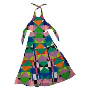 Mara Hoffman women's Halter Midi Dress with a Colorful Geometric Print
